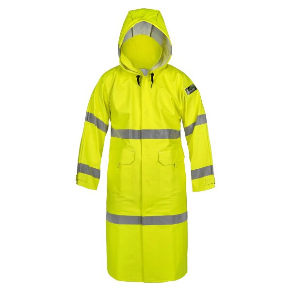 Lakeland FR Arc Rated 48 Inch PU Rain Coat in Hi-Vis Yellow